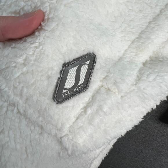 Skechers Womens Jeacket Downtime Sherpa Jacket Egret Size 2XL - Picture 6 of 12